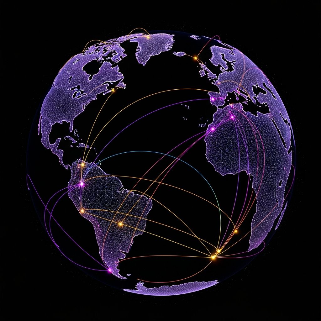 Rede global de rotas Waypoint